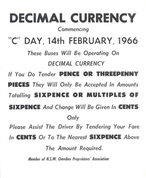 Deceimal Currency Changes
